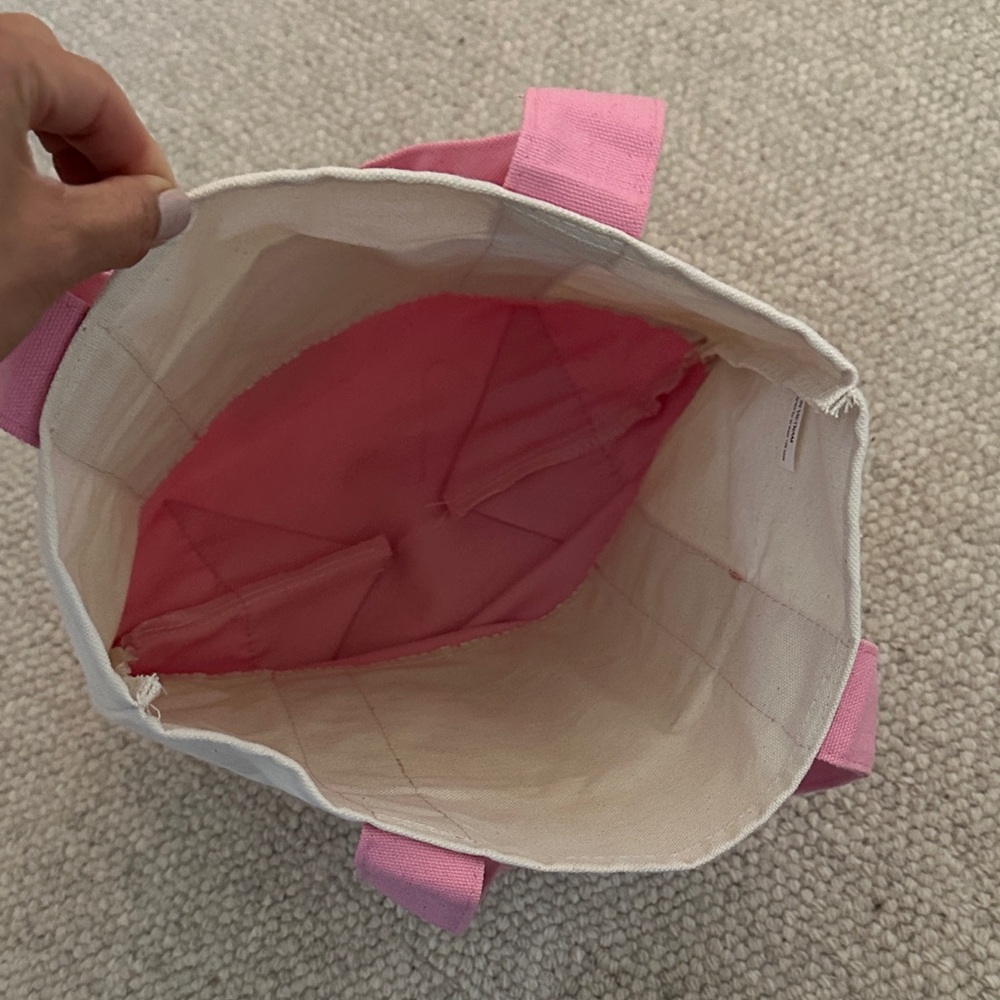 Trader Joe’s Pink and Cream Mini Tote Bag - Picture 3 of 3